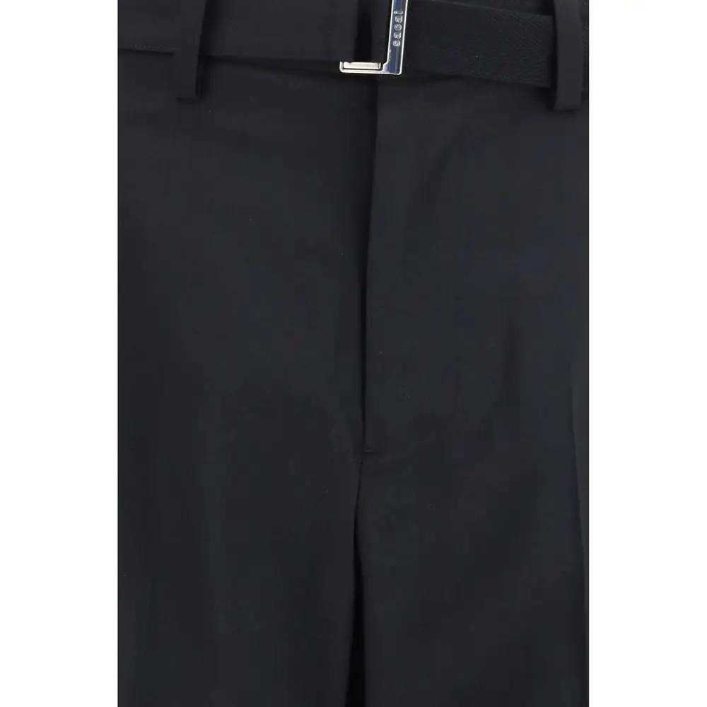 Sacai Black Polyester Casual Pants