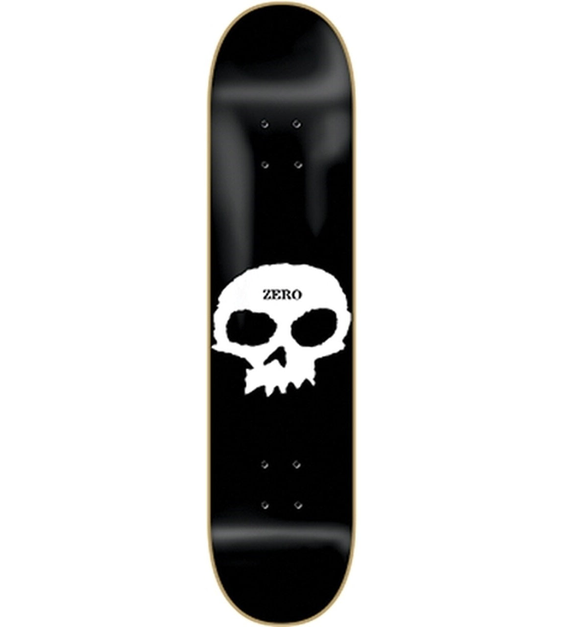 Zero Single Skull Skateboard Deck - 7.75" Black/White