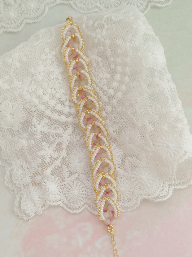 Pink Pearl Handwoven Bracelet