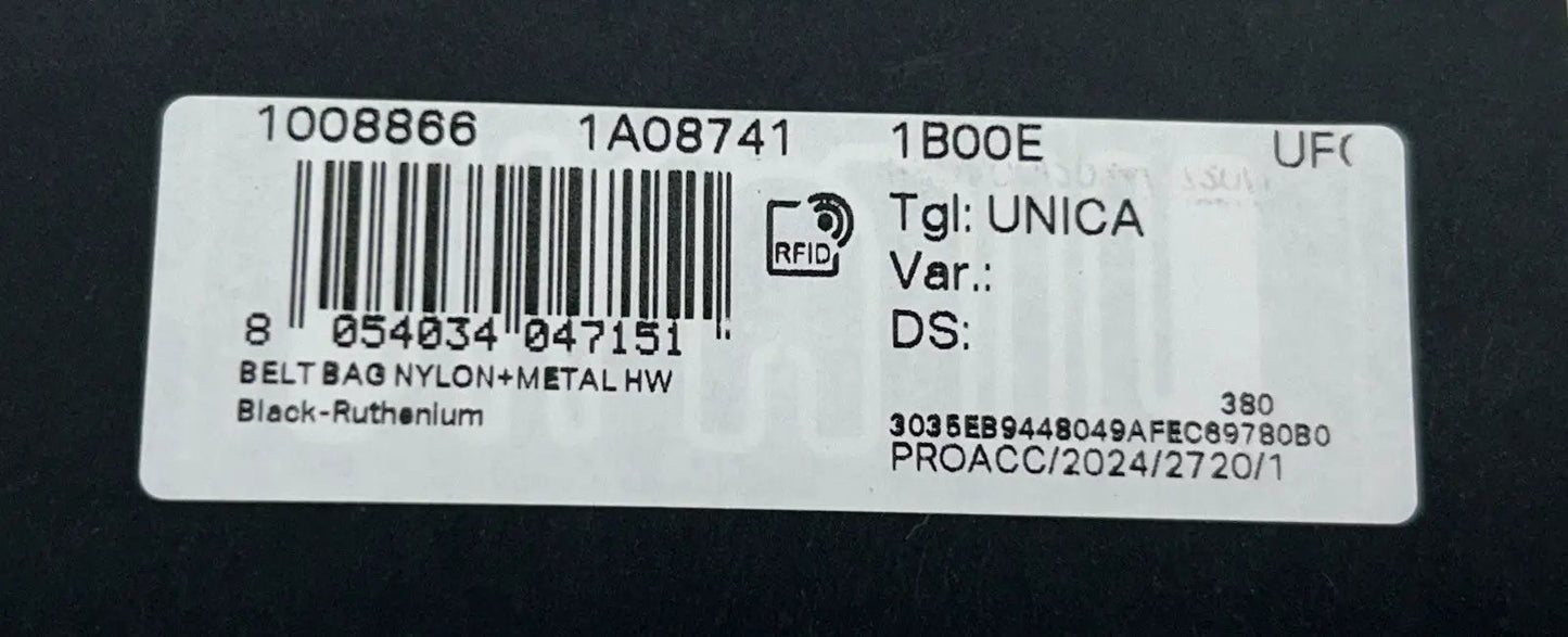 Versace Medusa Black Nylon Belt Bag Waist Fanny Pack Purse