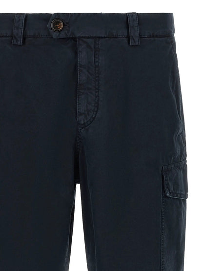 Brunello Cucinelli Blue Cotton Cargo Pants