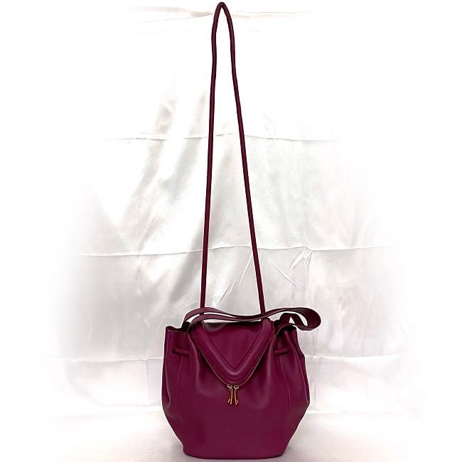 Bottega Veneta 2-Way Bag Purple Beak Drawstring Leather