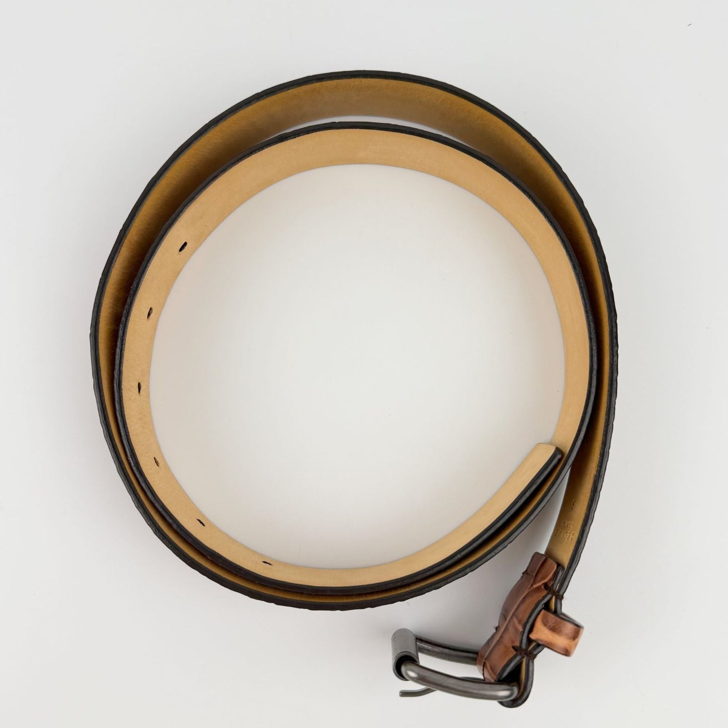 Celine Belt Leather Brown Silver Vintage