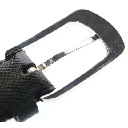 Louis Vuitton Ceinture Eclipse Classic Taiga Leather Belt Black Silver