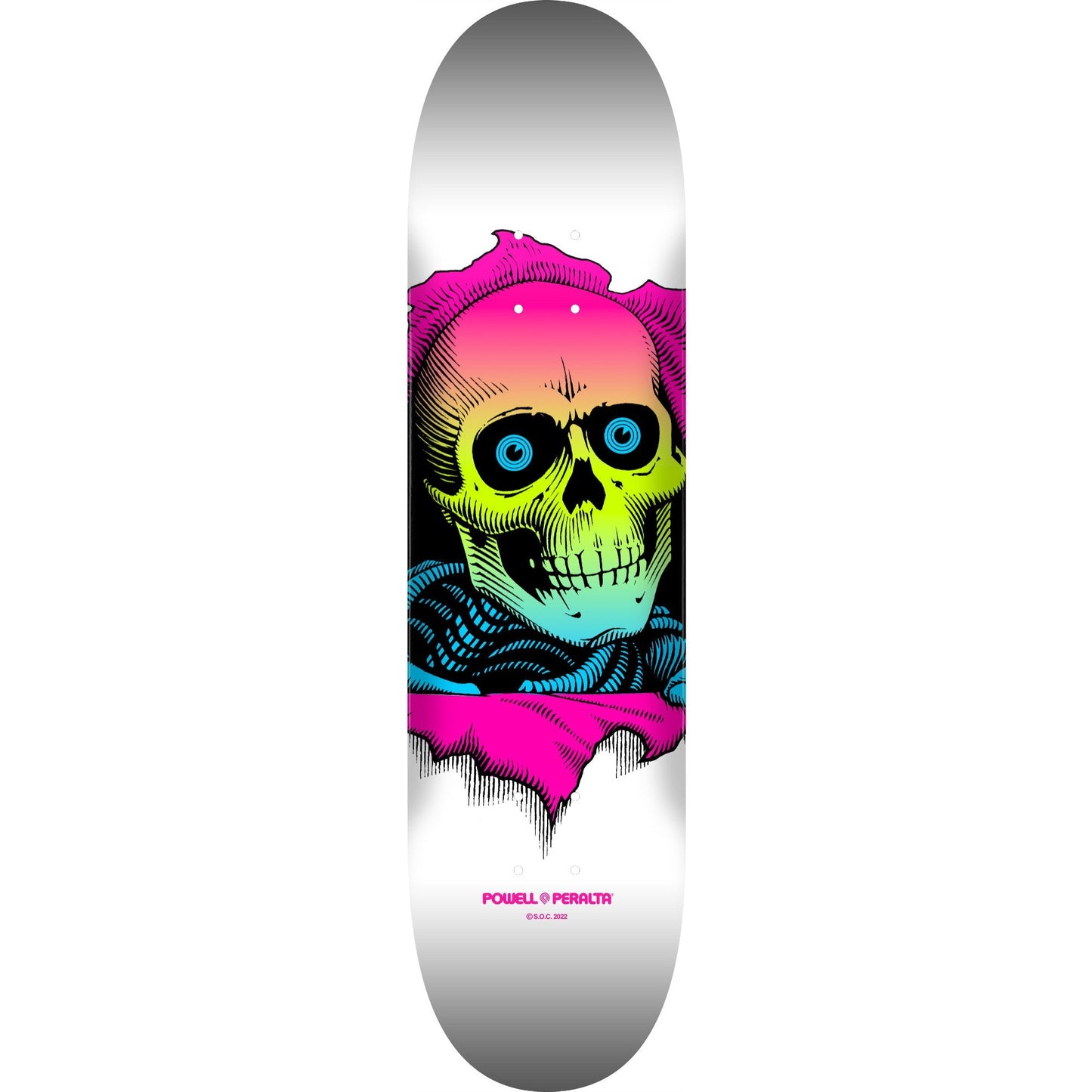 Powell Peralta Skateboard Deck Ripper Lime Fade White 8.5" x 32.08"